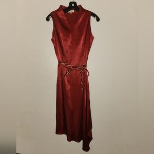 Hopeshow Burgundy Asymmetrical Dress Small